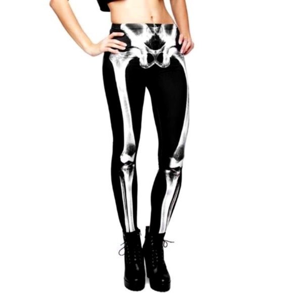 Pants - ☠️💀X-Ray Skeleton Legs 3D illusion Graphic Leggings XL